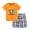 2285#OrangeExcavator, variant on HILEELANG Toddler Boy Summer Short Clothes Sets Outfits Easter Cotton Orange Crab Shirts Shorts Playwear 4T