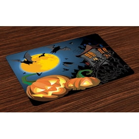 Halloween Placemats Set Of 4 Spooky Carved Halloween Jack O