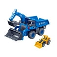thumbnail image 4 of Vehículo de construcción de juguete, coche de ingeniería de aleación, camión excavadora de ingeniería simulada, camión inercial, coche para cumpleaños azul, 4 of 9