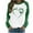 Tops-A720Green, variant on LEKWK St Patricks Day Tops Women Glitter Love Letter Graphic Graphic Tees Raglan Sleeve Cute Tops Color Block Baseball Shirt Holiday Wear