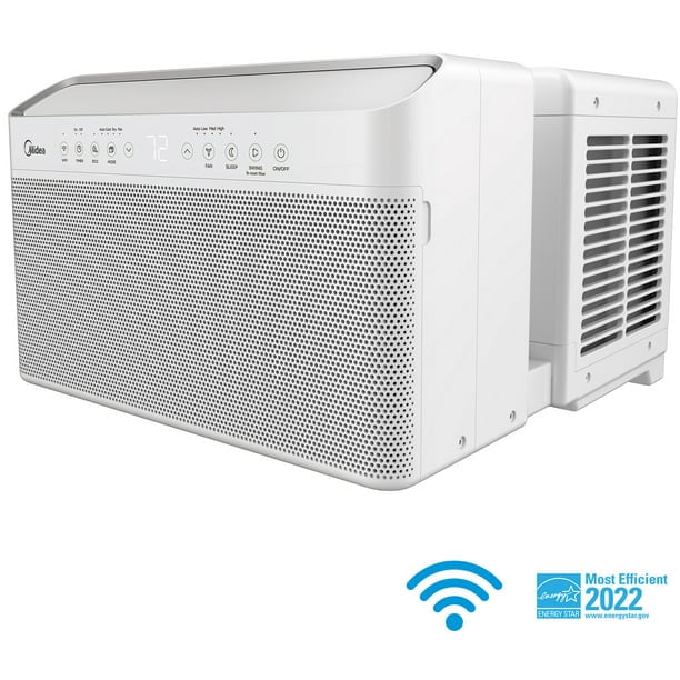 Midea 8,000 BTU UShaped Inverter Window Air Conditioner WiFi, 9X