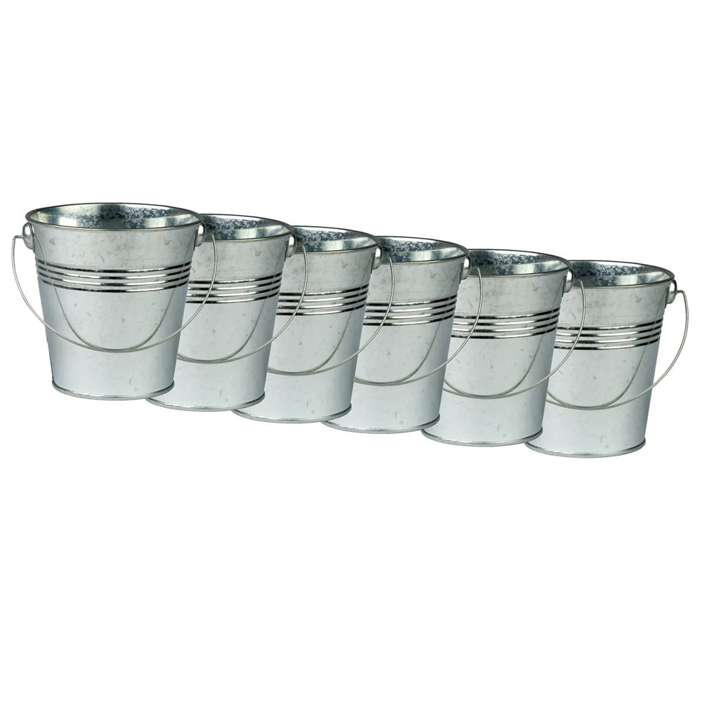 Metal Bucket, Pack of 6