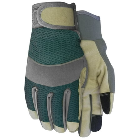 Expert Gardener Gender Neutral Green and Grey Medium Perforated Utility Glove