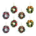 thumbnail image 2 of mini wreath 8Pcs Christmas Garland Mini Wreath Christmas Garland Wreath Pendants for Decor Random Style(4.72X4.72X0.39Inch), 2 of 11