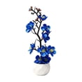 thumbnail image 2 of Potted Silk Fake Flowers Tabletop Decor, Small Artificial Plants Indoor with Adjustable Branches&Ceramic Pot for Tea Living Room Study Desk Home Decor, 2 of 6