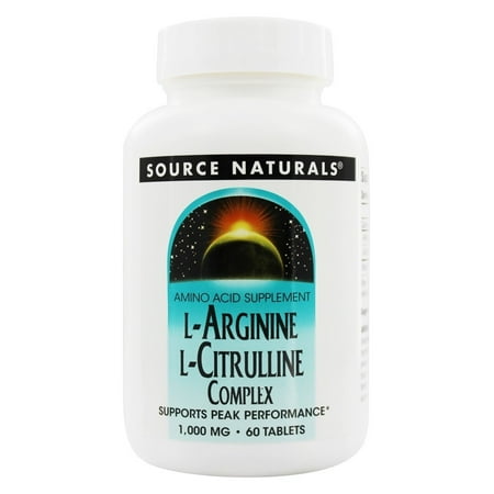 Source Naturals - L-Arginine L-Citrulline Complex Supports Peak Performance 1000 mg. - 60