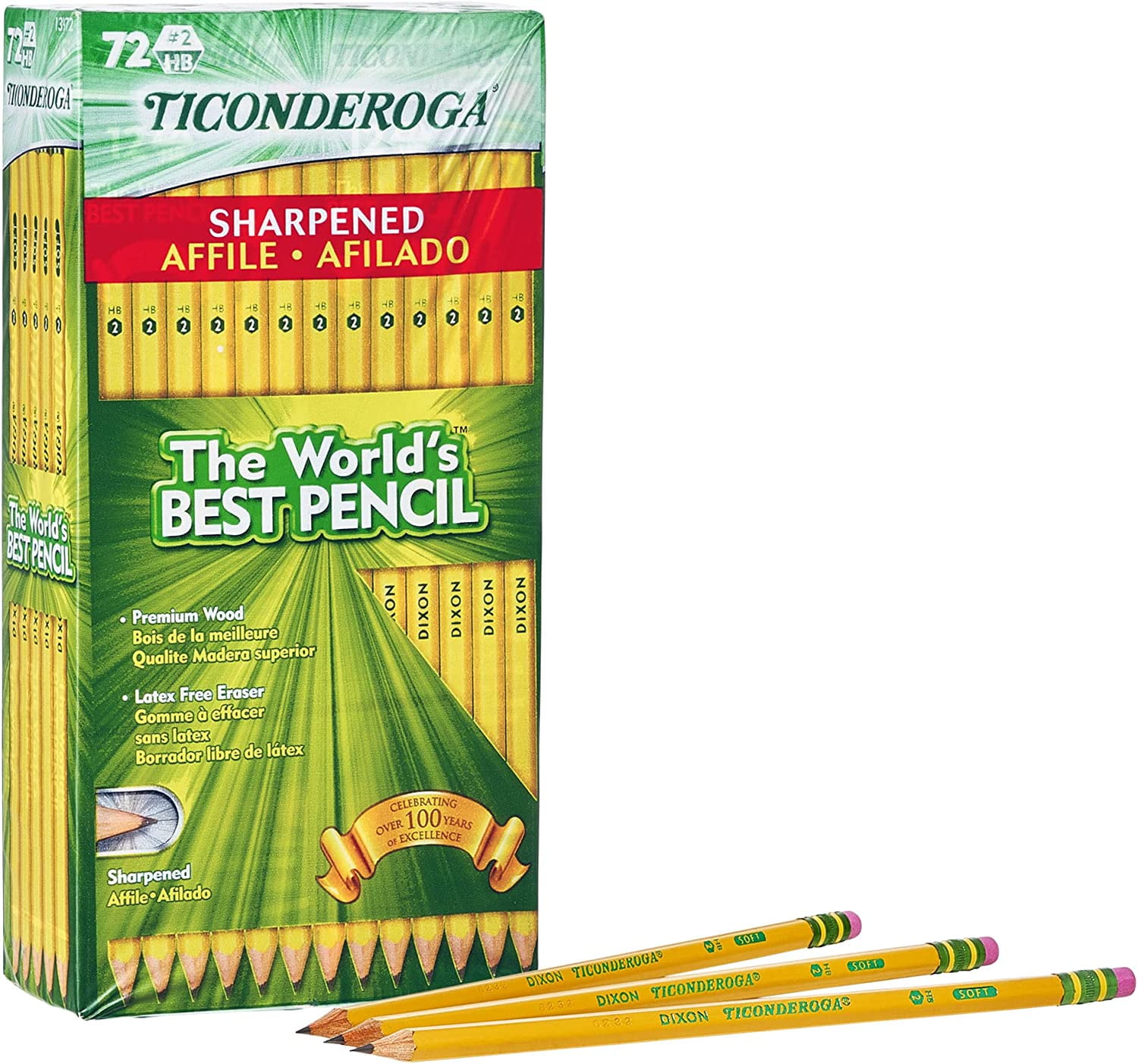 Pre-Sharpened Pencil, HB #2, Yellow, 72/Pack