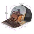 thumbnail image 3 of Picia Oil Lamp Coffee Beans Pattern Trucker Hat,Baseball Cap,Sun Protection Cap,Stylish Headwear,Leisure Cap,Outdoor Sports Cap, 3 of 7