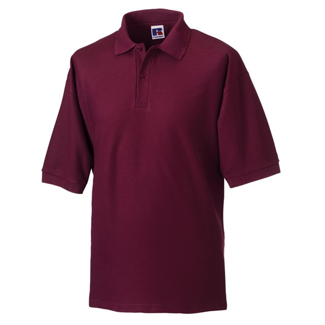 Russell - Polo manga corta Modelo Classic Polialgodón Hombre Caballero (Tallas grandes disponibles) - Verano/Ejercicio (Burdeos)