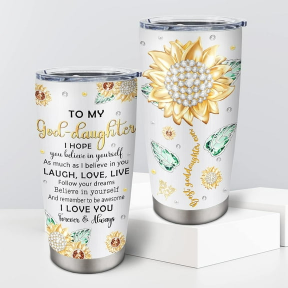 Goddaughter Gifts from Godmother, Gifts for Goddaughter, God-daughter Gifts, Goddaughter Baptism Gifts, Goddaughter Confirmation Gifts, God-daughter Birthday Gift 20oz Tumbler 1PC