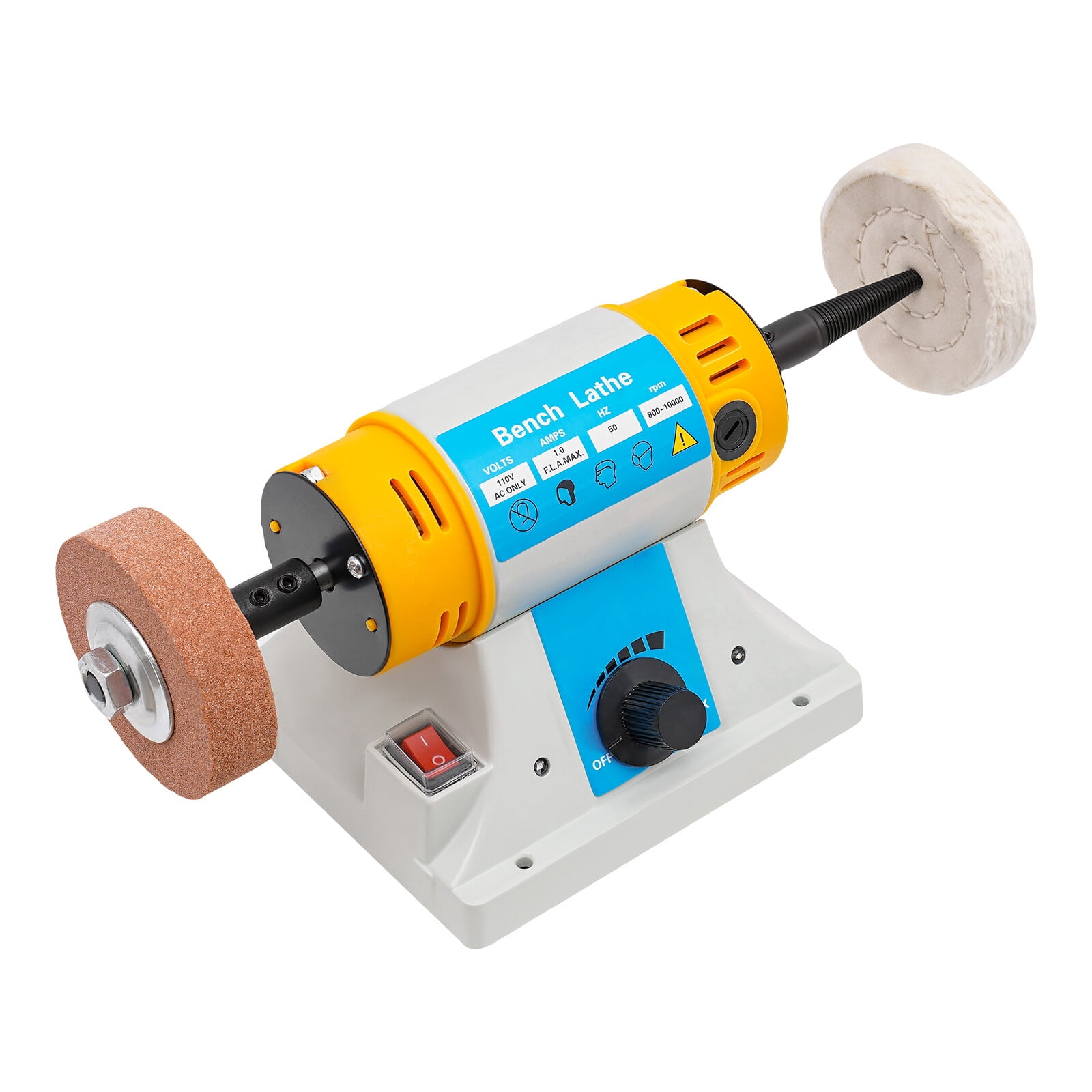 7.87*5.9inch Modern Yellow Jewelry Bench Polisher Bench Lathe Polishing Buffer Grinder Buffing Machine