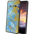 thumbnail image 1 of Compatible with Samsung Galaxy S10+ Plus Phone Case, Blue-Golden-Marble-32 Case Silicone Protective for Teen Girl Boy Case for Samsung Galaxy S10+ Plus, 1 of 1
