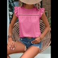 thumbnail image 5 of Women'S Round Neck Cap Sleeve Top Pink XL, 5 of 8