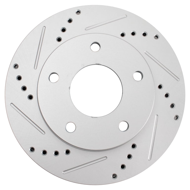 AM Autoparts Rear Drilled & Slotted Brake Rotor Set – G-Coated – Fit Buick Chevy Pontiac 2004-2016