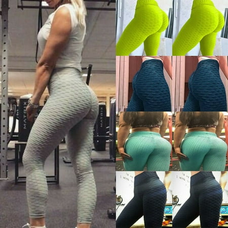 Women Yoga Gym Anti-Cellulite Compression Leggings Butt Lift Elastic (Best Way To Lift Your Butt)