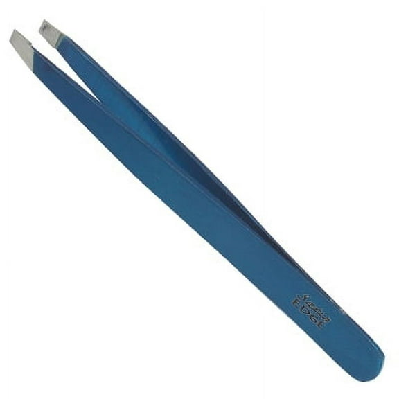 SATIN EDGE 4" SLANT TIP TWEEZER - BLUE EA