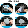 thumbnail image 5 of Hair Catcher Disposable Mesh Drain Sticker 25 Pack | Adhesive Shower Drain Covers | Easy Peel Ear Tabs | Clog Prevention for Bathroom, Kitchen, Laundry | 0.5cm Holes | Universal Fit | Round 9cm, 5 of 9