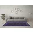 thumbnail image 3 of Ahgly Company Indoor Round Oriental Blue Traditional Area Rugs, 5' Round, 3 of 4
