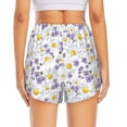 thumbnail image 4 of Vsdgher Daisies Flowers Print Women's Running Double Layer Shorts High Waisted with Pockets Elastic Yoga Workout Athletic Gym Sports, 4 of 8