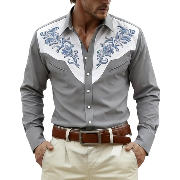 Camisetas de Navidad de Manga Larga de los Hombres Imprimir de Moda Casual Manga Larga Turndown Collar Blusa para Primavera Invierno Al Aire Libre Diario