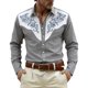 thumbnail image 1 of Camisetas de Navidad de Manga Larga de los Hombres Imprimir de Moda Casual Manga Larga Turndown Collar Blusa para Primavera Invierno Al Aire Libre Diario, 1 of 4