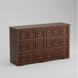 7-Drawer Chest Of Drawers - Modern Grey With Oak Top & Metal Handles, 111x80x39cm, Flat-Pack