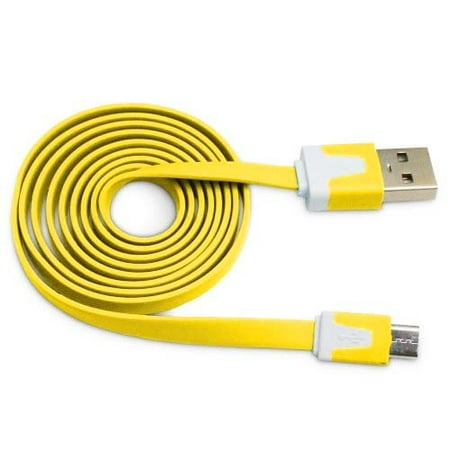 Importer520 Yellow 0.9m 3 Ft (Extra Long) Micro USB Data Sync Charger Cable forLG Optimus Logic L35g / Dynamic L38c(Net 10,