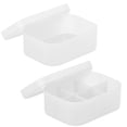 thumbnail image 1 of 2PCS Makeup Storage Bin Plastic Cosmetics Storage Box Makeup Organizer with Lid, 1 of 10