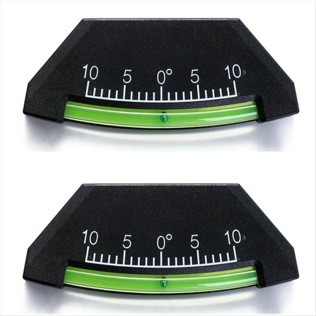 RV Level-Graduated Scale Stick on Leveling System,High Visibility Brass Ballfor Off-Road Vehicle, Truck, RV, 2 Pcs,2 x Level Gauge,Black