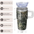 thumbnail image 3 of 20oz Stainless Steel Travel Tumbler with Handle & Straw, Geometric Textured Design, Double Wall Insulated Leak-Proof, 3 of 5