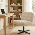 thumbnail image 2 of Nouhaus Balloon Criss Cross Chair, Cross Legged Swivel Vanity Chair with Wide Comfy Padded Seat, Armless No Wheels Fabric Modern Home Lounge Chairs for Living Room,Bedroom, 2 of 9