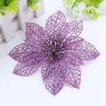 thumbnail image 4 of Flores navideñas moradas con purpurina LzGUNGY 20 piezas, 4 of 5