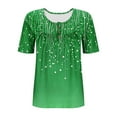 thumbnail image 6 of Tdoqot Womens Graphic Plus Size Shirts- Trendy Pleats Casual Short Sleeve Summer Tops Blouse Green Size 3XL, 6 of 6