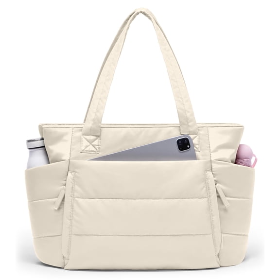 Lightweight Puffer Tote Bag for Women Daily College 15.6" Computer Ideal Gift for Work Travel Gym