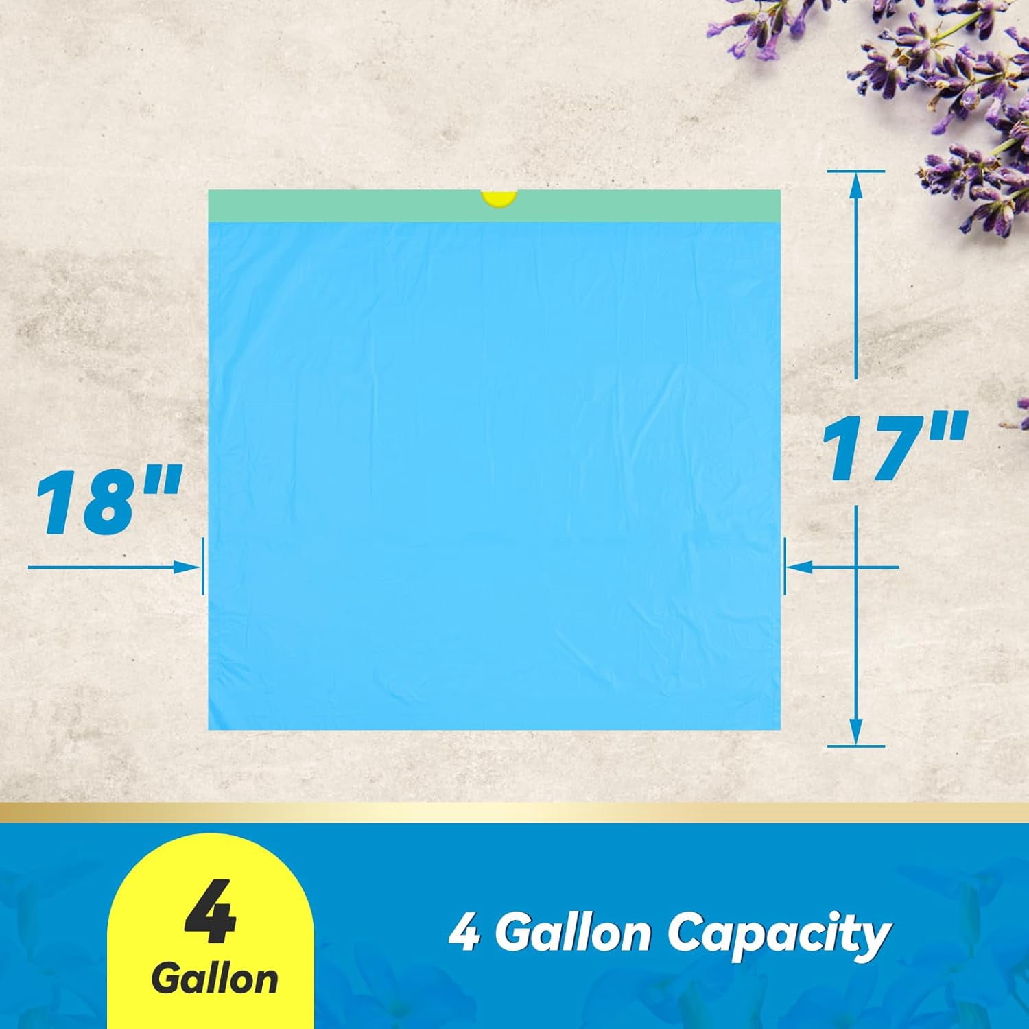 300 Count Extra Thick 4 Gallon Drawstring Trash Bags, Sturdy & Tear-Resistant for Bathroom, Office, Bedroom & Kitchen