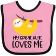 thumbnail image 3 of Inktastic Sloth My Great Aunt Loves Me Boys or Girls Baby Bib, 3 of 4