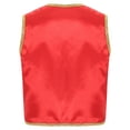 thumbnail image 2 of iixpin Mens Halloween Deluxe Arabian Prince Vest Shiny Stain Open Front Waistcoat Burgundy L, 2 of 7