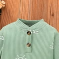 thumbnail image 2 of Newborn Infant Baby Boy Clothes Long Sleeve Romper Pants Headband Hat Outfits Set ( Newborn, Green), 2 of 6