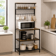 thumbnail image 1 of Mueble de cocina FurnitureR Estilo industrial para microondas con almacenamiento, 1 of 9