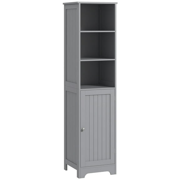 kleankin Tall Bathroom Storage Cabinet, Narrow Bathroom Cabinet w/ Shelves
