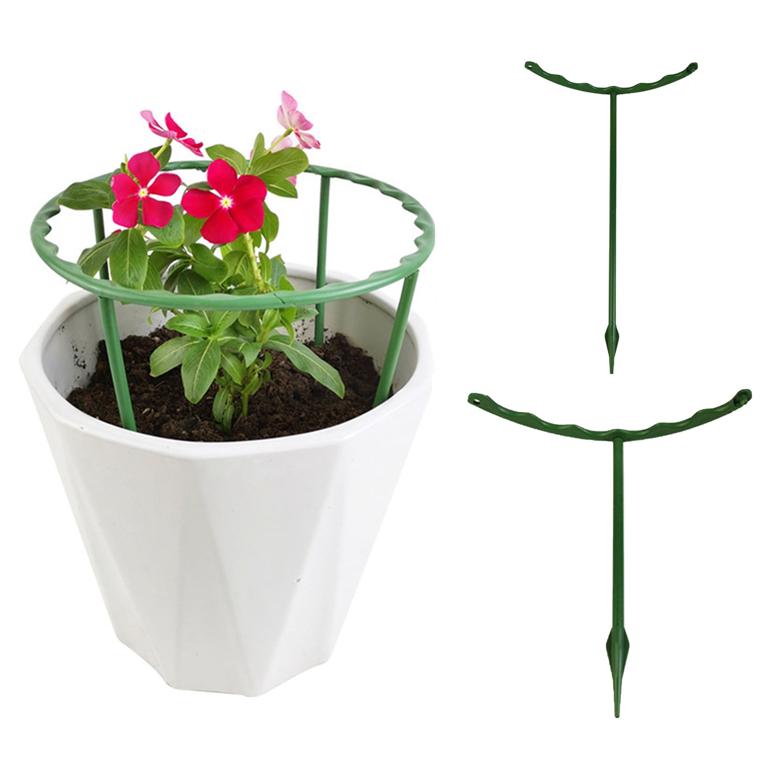 2025 New Support Stake, 6PCS Half Round Support Ring Cage, Flower Pot Climbing Trellis for Clivia, Roses, Hydrangea, Indoor (5.9 x 5.7 in)