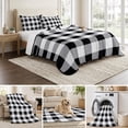 thumbnail image 6 of Twin XL Quilt Set 68''x98'', Vintage Farmhouse Lightweight Summer Bedspread Coverlet Set with 2 Pillow Shams, Black and White Checkered Breathable All Season Quilt Bedding for Dorm/Guest Room, 6 of 9