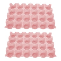 LEORX Pink Egg Storage Tray with 24 Grids for Safe Refrigerator Organization and Space Saving Stackable Design Made of PP