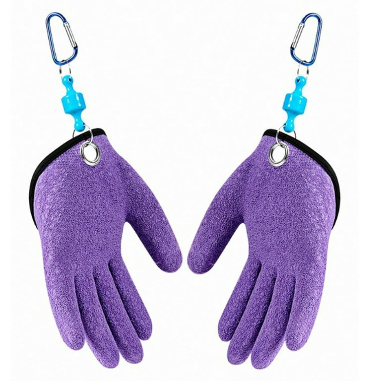 Fishing Gloves Catching Fish Non-Slip Handguards with Magnet Release 