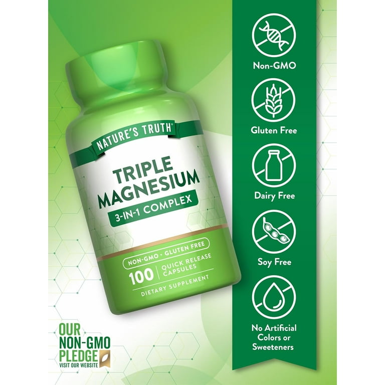 Nature's Truth Triple Magnesium Complex, 100 Capsules, Magnesium