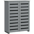 thumbnail image 1 of HOMCOM Slim Shoe Cabinet with 2 Slatted Doors for 15 Pairs of Shoes Grey, 1 of 10