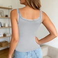 thumbnail image 4 of Tank With Built In Bras Lace Spaghetti Strap Camisole Casual Padded Sleeveless Ribbed Shirt for Leisure, 4 of 8