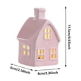 thumbnail image 3 of Colorful Ceramic Village Set, Exquisite Tabletop Decor with Candle Holder, Mini Cottage Figurines for Party Celebrations Home Display, 3 of 7