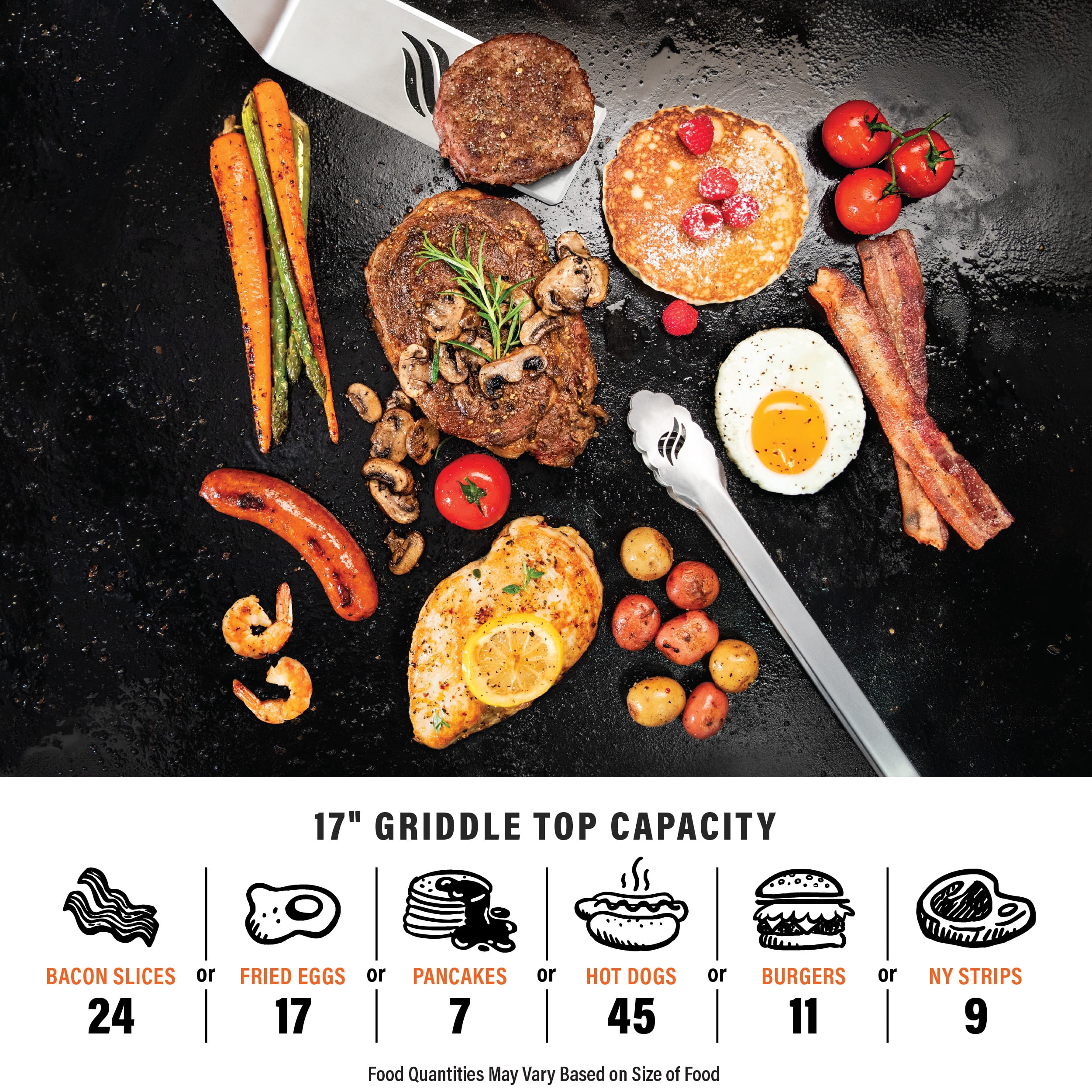Blackstone Adventure Ready Outdoor Griddle, Single Burner 17" Propane Flat Top Grill, Black