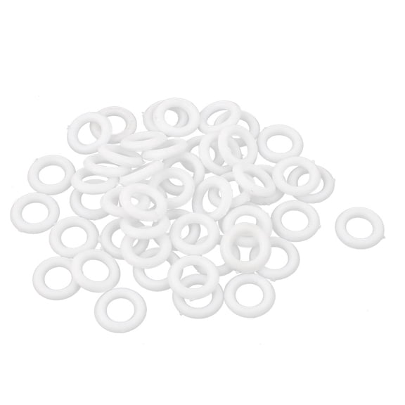 Uxcell 7mm Inner Dia Plastic Roman Blind Window Curtain Rings White 50pcs